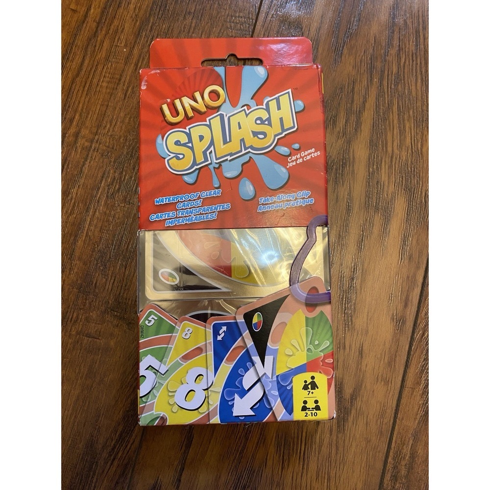 UNO Splash Card Game for Outdoor Camping Travel Water-Resistent Plastic Cards
